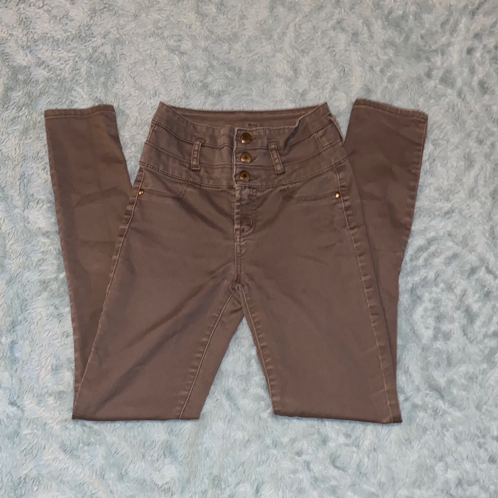 Refuge high waist 3 button skinny jeans